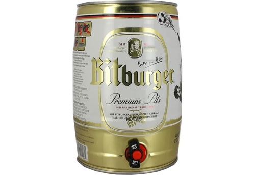 BIERE ALLEMANDE BITBURGER PREMIUM PILS 5L 4,8% FUT JETABLE