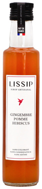 Lissip Sirop Artisanal Gingembre Pomme Hibiscus 25cl