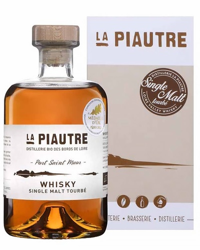 WHISKY FRANCE ANJOU LA PIAUTRE  SINGLE MALT TOURBE PORT SAINT MAUR BIO 46% 50CL