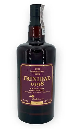 RHUM TRINIDAD 24 ANS 1998 CARONI EDITION N°4 THE COLOURS OF RUM 62.9% 70CL