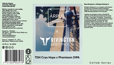 Biere Lettonie Arpus X Rivington Tdh Cryo Hops Phantasm Dipa Cans 8% 44cl