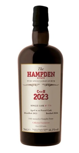 RHUM JAMAIQUE HAMPDEN 2023 C<>H EX-PEATED WHISKY SINGLE CASK #775 FOUNDATIONS 64.1% 70CL