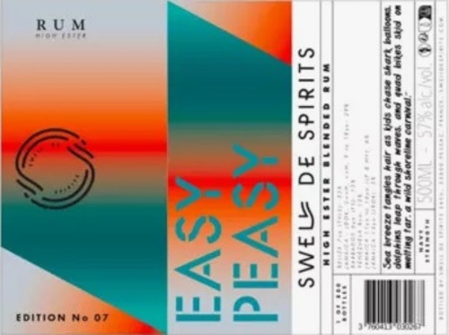 SWELL DE SPIRITS RHUM VIEUX EASY PEASY #7 HIGH ESTER BLENDED RUM 57% 50CL