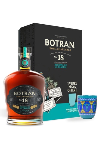 RHUM GUATEMALA BOTRAN 18 ANS Coffret 1 Verre 40% 70CL