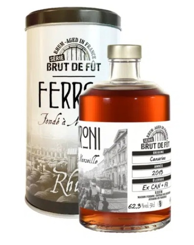 RHUM FERRONI CANARIES LA PALMA 11 ANS 2013 62.3% 50CL