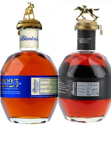 BLANTON'S PACK 2 BTLS BLANTON'S SINGLE BARREL: NEW VIBRATIONS #11 2023 64.4% + ITINERAIRE #25 RICK #