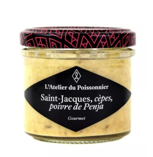 ATELIER DU POISSONNIER RILLETTES ST JACQUES CEPES POIVRE DE PENJA 90GR