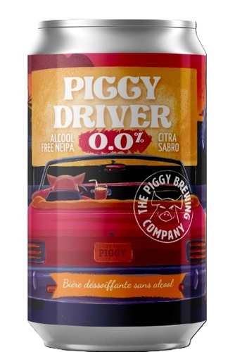 BIERE SANS ALCOOL PIGGY BREWING DRIVER 0 IPA STRATA ET CITRA CANS  33CL