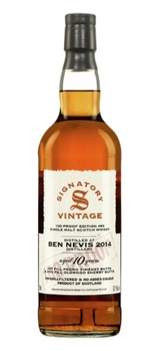 WHISKY HIGHLANDS BEN NEVIS 10 ANS 2014 100 PROOF CASK #63 SIGNATORY VINTAGE 57,1% 70CL