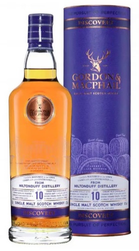 WHISKY SPEYSIDE SINGLE MALT MILTONDUFF 10 ANS SHERRY GORDON & MACPHAIL 43% 70CL